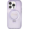 Apple iPhone 11 / XR Guess dėklas Ring Stand Script Glitter MagSafe (GUHMN61HRSGSU) violetinės spalvos