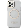 Apple iPhone 12 / 12 Pro Guess Dėklas Metal Outline Magsafe (GUHMP12MHTRMD) aukso spalvos