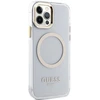 Apple iPhone 12 / 12 Pro Guess Dėklas Metal Outline Magsafe (GUHMP12MHTRMD) aukso spalvos
