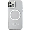 Apple iPhone 12 / 12 Pro Guess Dėklas Metal Outline Magsafe (GUHMP12MHTRMS) sidabrinės spalvos
