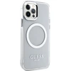 Apple iPhone 12 / 12 Pro Guess Dėklas Metal Outline Magsafe (GUHMP12MHTRMS) sidabrinės spalvos