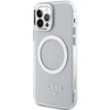 Apple iPhone 12 / 12 Pro Guess Dėklas Metal Outline Magsafe (GUHMP12MHTRMS) sidabrinės spalvos
