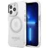 Apple iPhone 13 Pro Guess Dėklas Metal Outline Magsafe (GUHMP13LHTRMS) sidabrinės spalvos