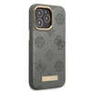 Apple iPhone 13 Pro Guess dėklas Peony Logo Plate MagSafe (GUHMP13LSAPSTG) pilkos spalvos