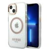 Apple iPhone 13 Guess Dėklas Metal Outline Magsafe rožinės spalvos