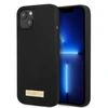 Apple iPhone 13 Mini Guess Dėklas silikoninis Logo Plate MagSafe (GUHMP13SSPLK) juodos spalvos