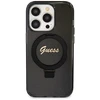 Dėklas GUESS GUHMP13XHRSGSK IPHONE 13 PRO MAX 6.7 "Juodas/Juodas HARDCASE RING STAND SCRIPT GLITTER MAGSAFE