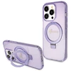 Apple iPhone 13 Pro Max Guess dėklas Ring Stand Script Glitter MagSafe (GUHMP13XHRSGSU) violetinės spalvos