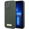 Apple iPhone 13 Pro Max Guess Dėklas silikoninis Logo Plate MagSafe (GUHMP13XSPLA) žalios spalvos