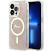 Apple iPhone 14 Pro Guess dėklas 4G MagSafe (GUHMP14LH4STP) rožinės spalvos