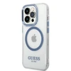 Apple iPhone 14 Pro Guess Dėklas Metal Outline Magsafe (GUHMP14LHTRMB) mėlynos spalvos