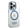 Apple iPhone 14 Pro Guess Dėklas Metal Outline Magsafe (GUHMP14LHTRMB) mėlynos spalvos