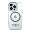 Apple iPhone 14 Pro Guess Dėklas Metal Outline Magsafe (GUHMP14LHTRMB) mėlynos spalvos