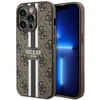 Apple iPhone 14 Pro Guess dėklas 4G Printed Stripe MagSafe (GUHMP14LP4RPSW) rudos spalvos