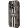 Apple iPhone 14 Pro Guess dėklas 4G Printed Stripe MagSafe (GUHMP14LP4RPSW) rudos spalvos