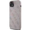 Guess GUHMP14SG4GFRP iPhone 14 / 15 / 13 6.1" rožinė/rožinė kietas dėklas 4G kolekcijai odinis metalinis MagSafe logotipas | GUESS