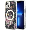 Apple iPhone 14 Guess dėklas Flower MagSafe (Guhmp14shcfwsk) juodos spalvos