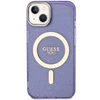 Apple iPhone 14 Guess dėklas Glitter Gold MagSafe (GUHMP14SHCMCGU) violetinės spalvos