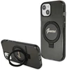Guess GUHMP14SHRSGSK iPhone 14 / 15 / 13 6.1" juoda/juodos spalvos dėklas Ring Stand Script Glitter MagSafe