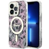 Apple iPhone 14 Pro Max Guess dėklas Flower MagSafe (GUHMP14XHCFWSP) rožinės spalvos