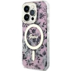 Apple iPhone 14 Pro Max Guess dėklas Flower MagSafe (GUHMP14XHCFWSP) rožinės spalvos