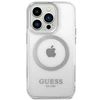 Apple iPhone 14 Pro Max Guess Dėklas Metal Outline Magsafe (GUHMP14XHTRMS) sidabrinės spalvos