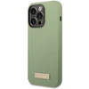 Guess dėklas, skirtas iPhone 14 Pro Max 6,7 GUHMP14XSBPLA khaki spalvos hard dėklas, skirtas Liquid Silicone Logo Plate MagSafe