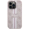 Guess 4G Printed Stripes MagSafe Apple iPhone 15 Pro - dėklas telefonui rožinės spalvos