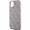Guess 4G Collection Leather Metal Logo MagSafe - dėklas skirtas Apple iPhone 15 Plus / 14 Plus pink