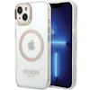 Guess dėklas, skirtas iPhone 15 Plus 6,7 GUHMP15MHTRMD auksinis HC Magsafe Metal Outline