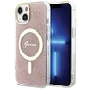 Apple iPhone 13 / 14 / 15 Guess dėklas IML 4G MagSafe (GUHMP15SH4STP) rožinės spalvos