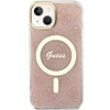Apple iPhone 13 / 14 / 15 Guess dėklas IML 4G MagSafe (GUHMP15SH4STP) rožinės spalvos