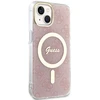 Apple iPhone 13 / 14 / 15 Guess dėklas IML 4G MagSafe (GUHMP15SH4STP) rožinės spalvos