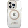 Guess dėklas, skirtas iPhone 15 6,1 GUHMP15SHTRMD auksinis HC Magsafe Metal Outline