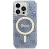 Apple iPhone 15 Pro Max Guess dėklas IML 4G MagSafe (GUHMP15XH4STB) mėlynos spalvos