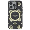 Guess GUHMP16LH4PYEEK Apple iPhone 16 Pro 6.3" dėklas telefonui juodos spalvos IML Peony On 4G Background MagSafe
