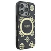 Guess GUHMP16LH4PYEEK Apple iPhone 16 Pro 6.3" dėklas telefonui juodos spalvos IML Peony On 4G Background MagSafe