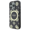 Guess GUHMP16LH4PYEEK Apple iPhone 16 Pro 6.3" dėklas telefonui juodos spalvos IML Peony On 4G Background MagSafe