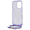 Guess GUHMP16LHCTSGNSU Apple iPhone 16 Pro 6.3" dėklas telefonui violetinės spalvos Crossbody Cord Script MagSafe