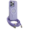 Guess GUHMP16LHCTSGNSU Apple iPhone 16 Pro 6.3" dėklas telefonui violetinės spalvos Crossbody Cord Script MagSafe