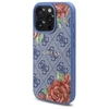 Guess GUHMP16LP4ROPEMCB Apple iPhone 16 Pro 6.3" dėklas telefonui mėlynos spalvos 4G Flowers Print MagSafe