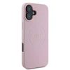 Guess Grained Gold Ring MagSafe Apple iPhone 16 Plus - dėklas telefonui rožinės spalvos