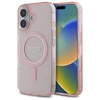 Apple iPhone 16 Guess IML Glitter Circle MagSafe (GUHMP16SHFGEREP) dėklas telefonui rožinės spalvos