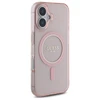 Apple iPhone 16 Guess IML Glitter Circle MagSafe (GUHMP16SHFGEREP) dėklas telefonui rožinės spalvos