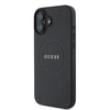 Apple iPhone 16 Guess Grained Gold Ring MagSafe (GUHMP16SPGHSMMK) dėklas telefonui juodos spalvos
