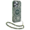 Guess GUHMP16XHCPOFPA Apple iPhone 16 Pro Max 6.9" dėklas telefonui žalios spalvos hardcase IML Flowers Allover Electro With Pearl Strap MagSafe