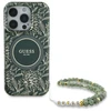 Guess GUHMP16XHCPOFPA Apple iPhone 16 Pro Max 6.9" dėklas telefonui žalios spalvos hardcase IML Flowers Allover Electro With Pearl Strap MagSafe