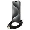 Guess GUHMP16XHCTSGNSK Apple iPhone 16 Pro Max 6.9" dėklas telefonui juodos spalvos Crossbody Cord Script MagSafe
