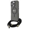 Guess GUHMP16XHCTSGNSK Apple iPhone 16 Pro Max 6.9" dėklas telefonui juodos spalvos Crossbody Cord Script MagSafe