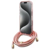 Guess GUHMP16XHCTSGNSP Apple iPhone 16 Pro Max 6.9" dėklas telefonui rožinės spalvos Crossbody Cord Script MagSafe